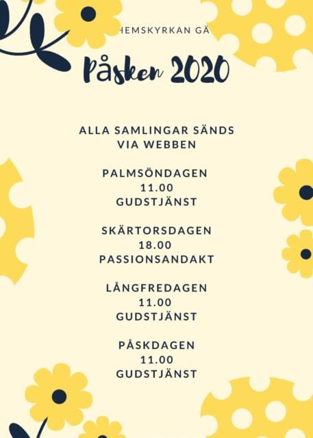 Påskens webbsända gudstjänster