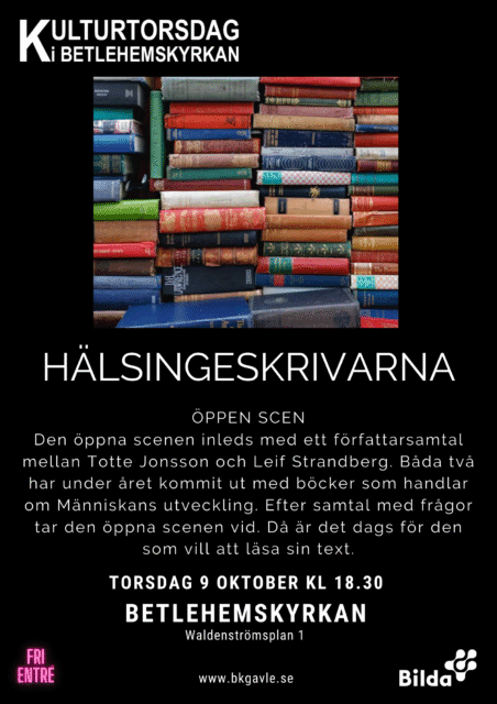 ÖPPEN SCEN MED HÄLSINGESKRIVARNA – 9 OKTOBER
